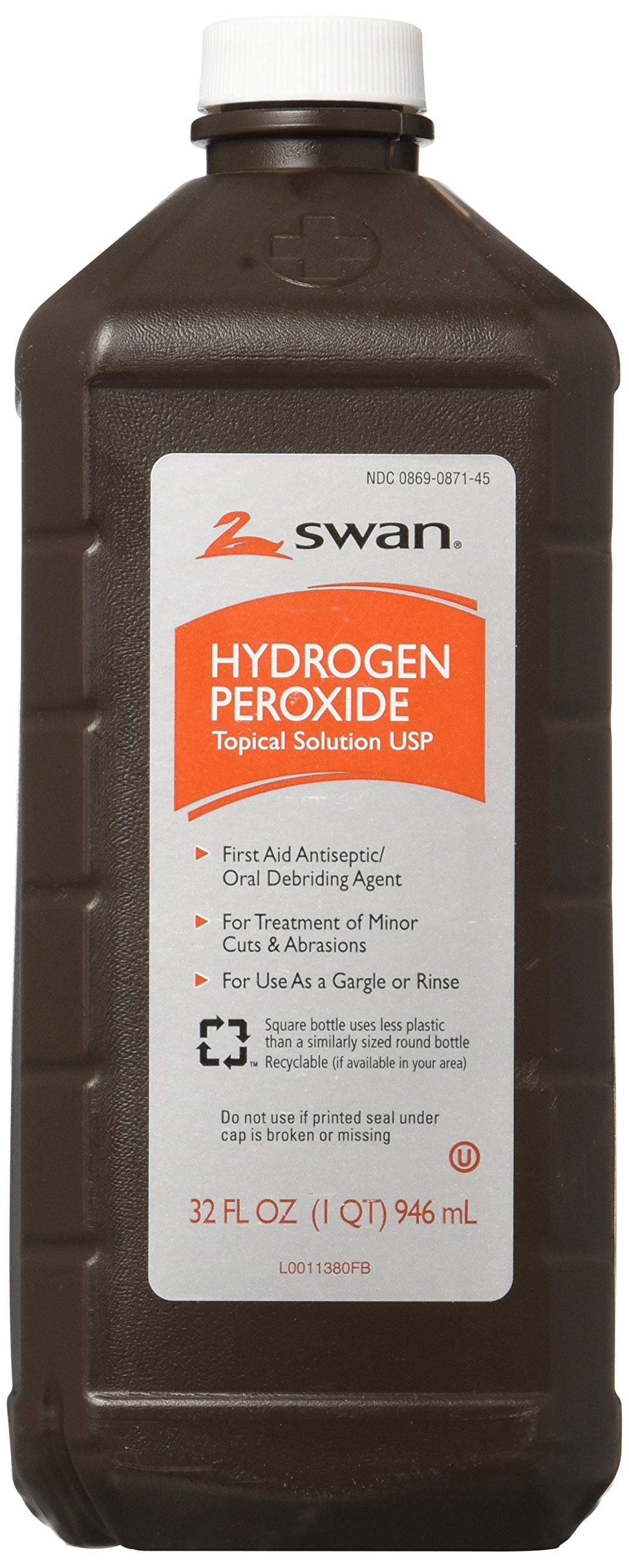 Hydrogen Peroxide 3% Topical Solution 32 oz 946 mL  (87145) (1/EA 12/CS) by Cumberland Swan/Vi-Jon, Inc.  ID 1000035170
